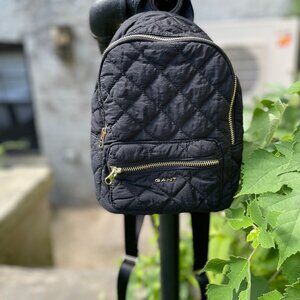 Gant Black Mini Backpack with Golden Zippers